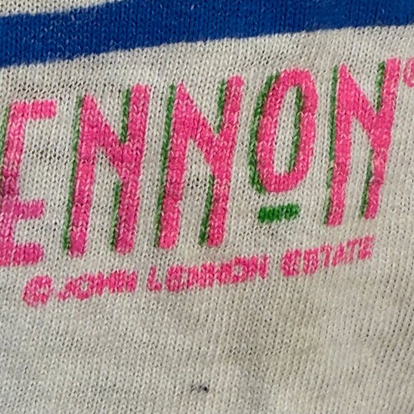 Vintage 1980s John Lennon The Kite T-Shirt, Distressed, Fruit of the Loom Size L - Picture 3 of 14